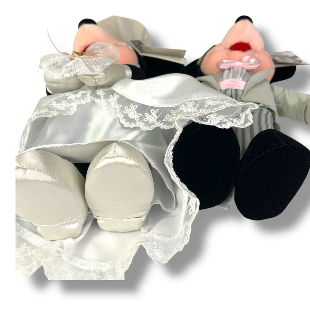 Disney Store Mickey & Minnie Mouse 12" Plush‎ Bride Groom Wedding Set EUC w/tags - Picture 6 of 16